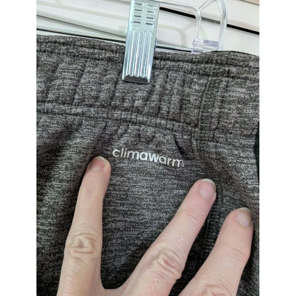 Adidas Climawarm Mens XL Gray Heather Fleece Track Pants Sweatpants 3-Stripe
